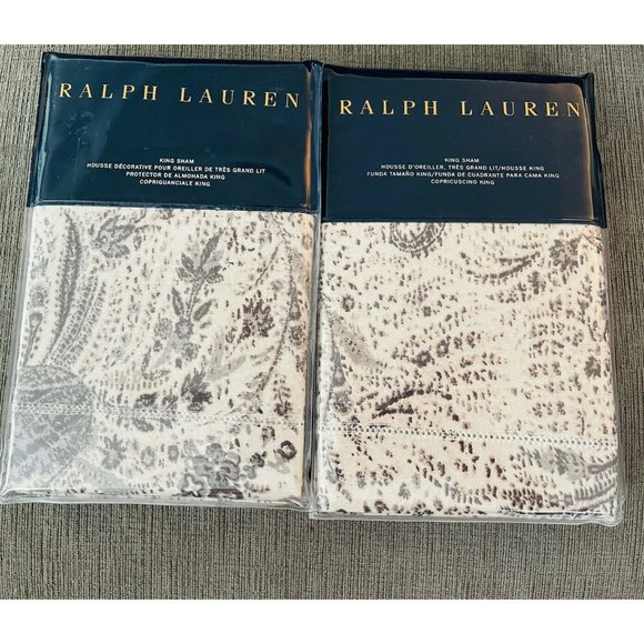 NIP Ralph Lauren Dover Street Collection Gwendolyn Paisley King Shams - Set of 2 - Picture 2 of 4